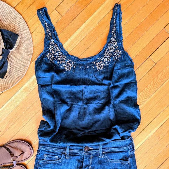 Abercrombie & Fitch Tops - Abercrombie & Fitch Silk Blend Beaded Blouse